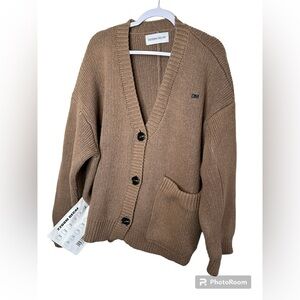 2208M Decaf Oversized Heavy Wool Camel‎ Colored Cardigan Size 1